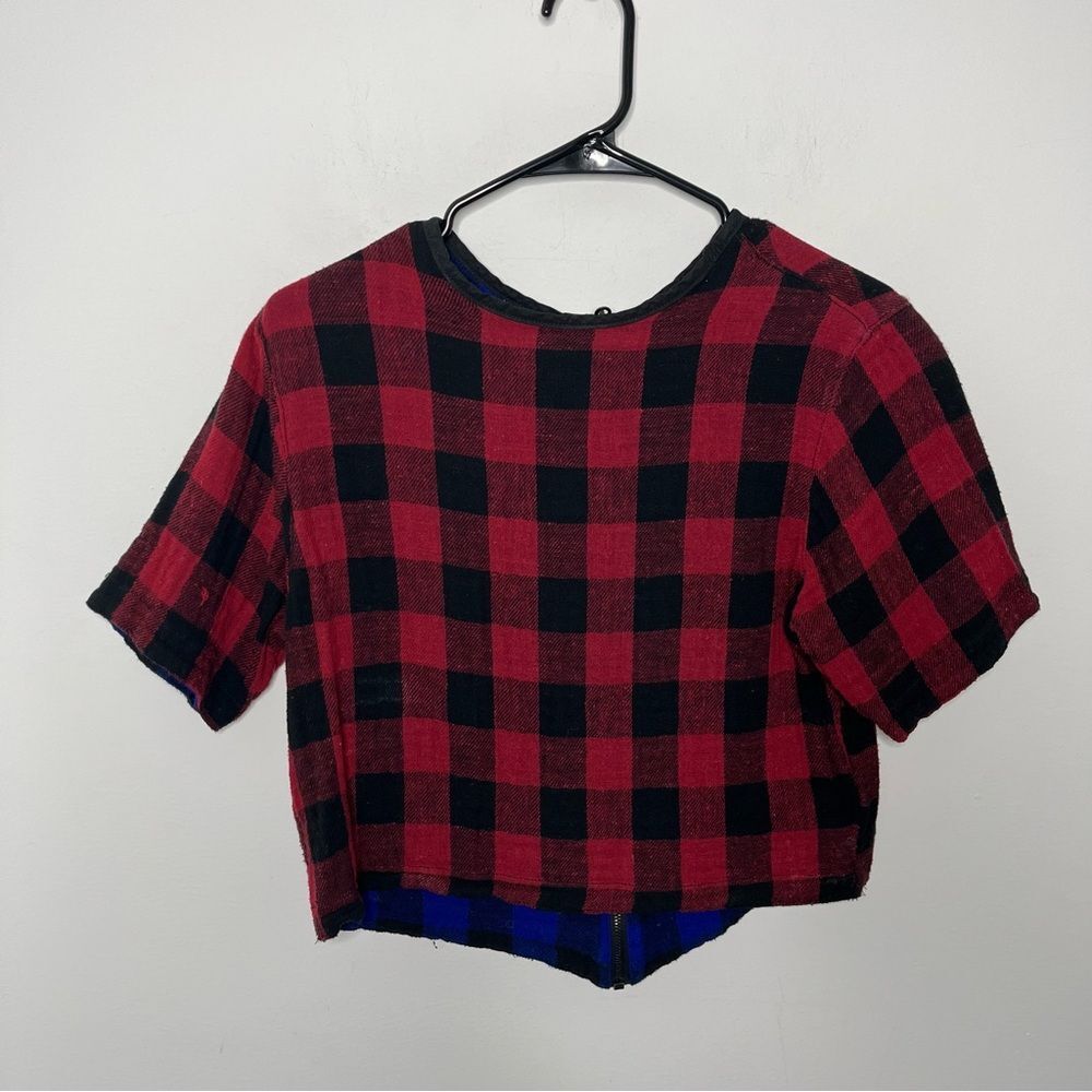 Rag & Bone Buffalo Check Reversible Crop Top S - image 2
